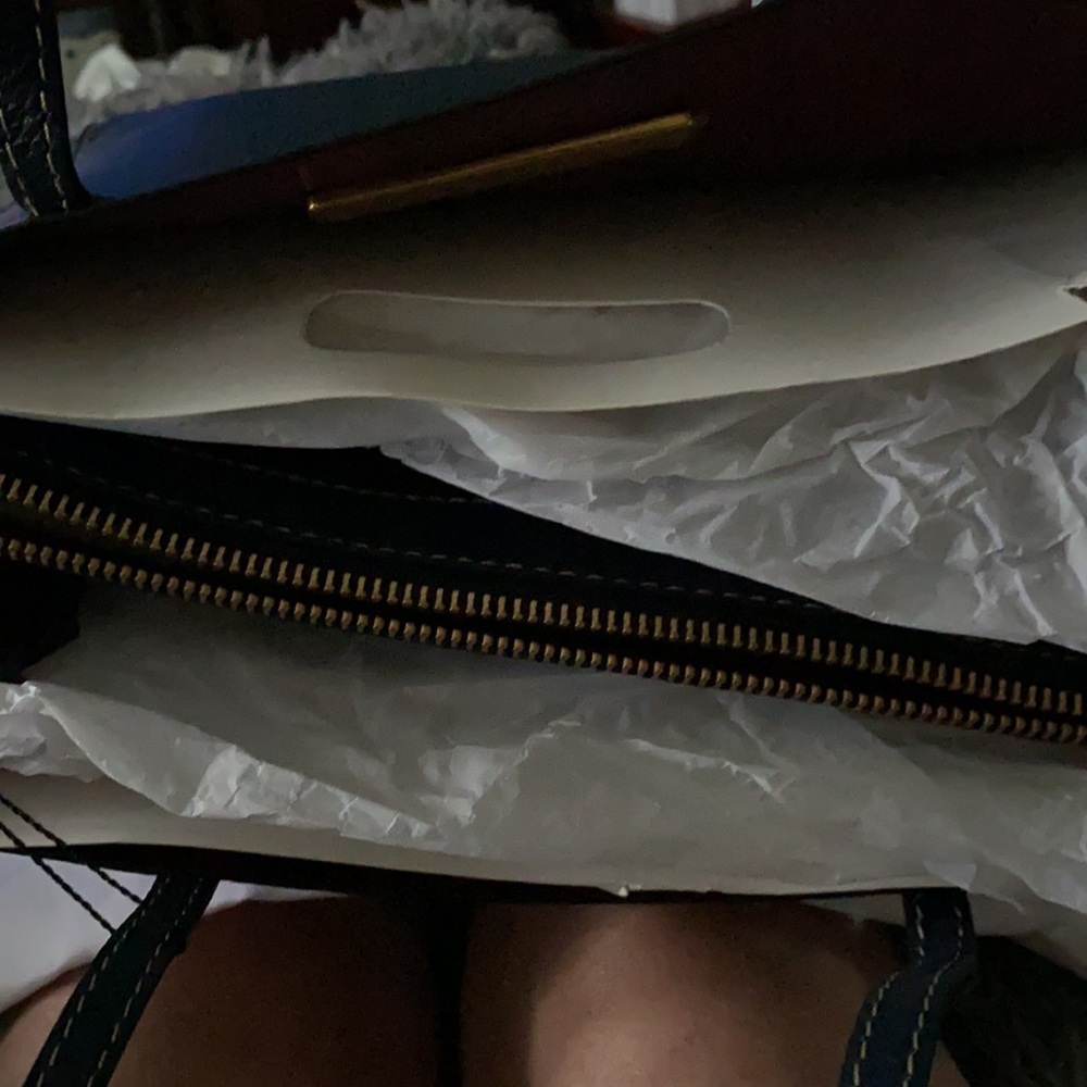 NWT  Marc Jacobs M0012669 The Grind East/West Leather Shopper Tote Blue Sea - Picture 4 of 4